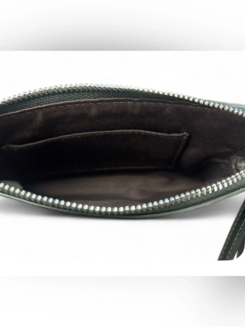 Coach Black Patent Leather Signature Wristlet Zip Pouch